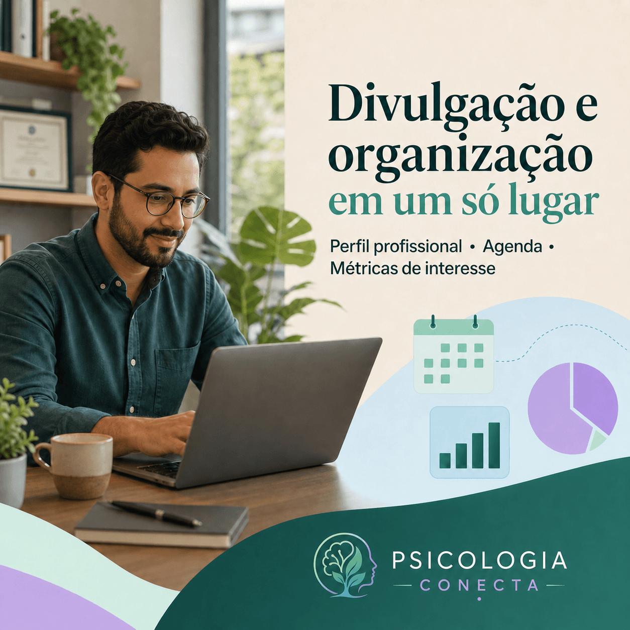 Profissional organizando sua presença e rotina digital